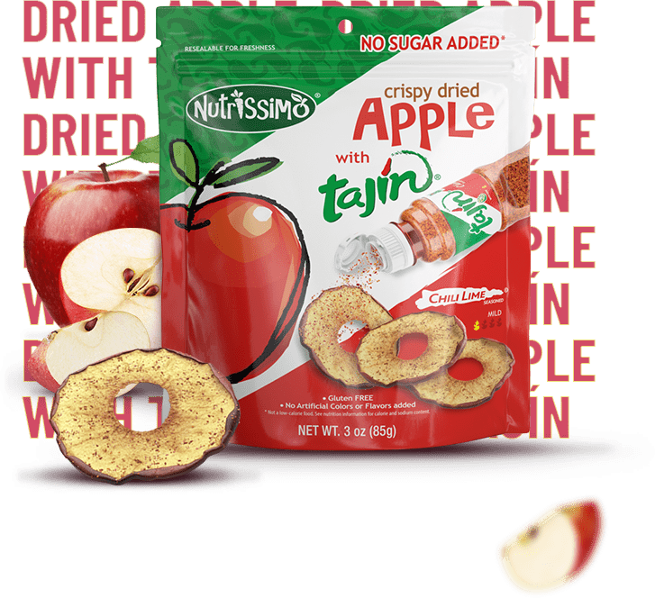 Crispy dried apple with Tajín